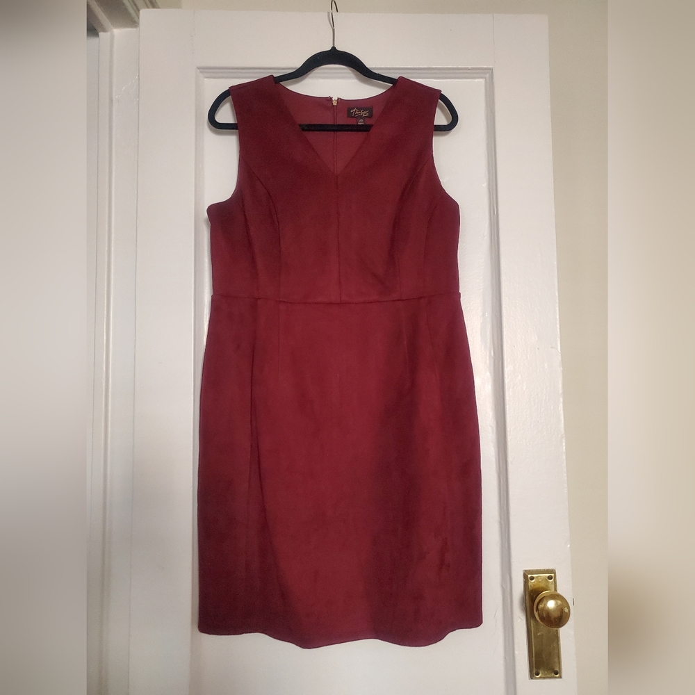Thalia Sodi Red Faux Suede Dress, pockets
